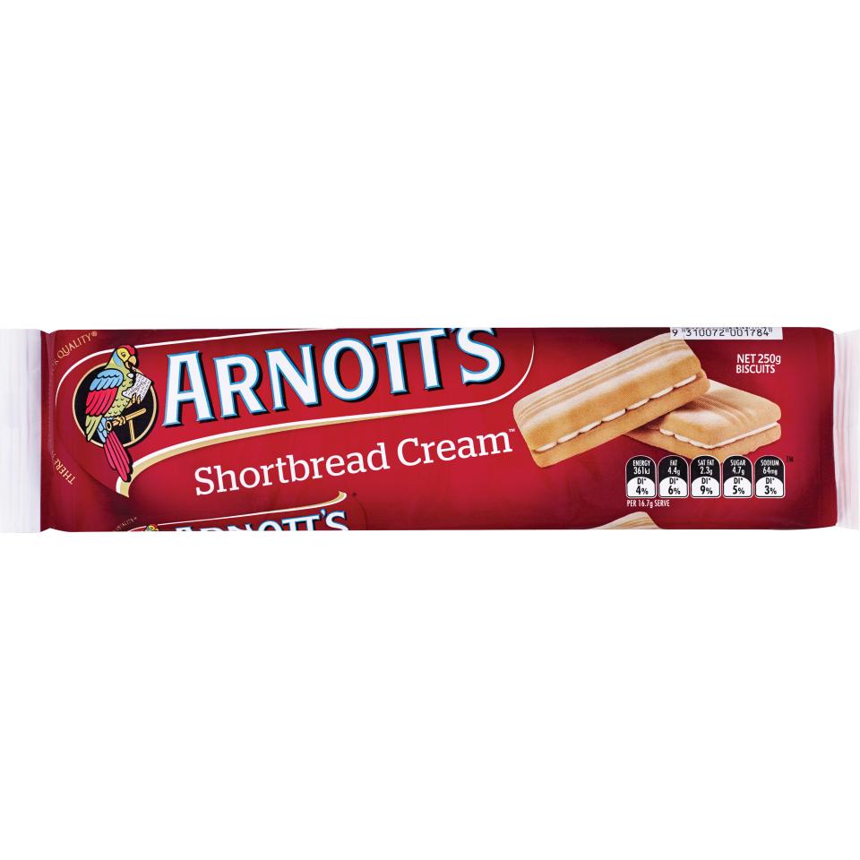 Arnotts Shortbread Cream Biscuits 250g