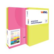 Winc Premium Coloured Copy Paper A4 75gsm 4 Assorted Neon Colours Ream 500