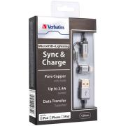 Verbatim 2-in-1 Charge/sync Cable 1200mm Grey