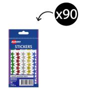 Avery Assorted Star Stickers 14mm Diameter Pack 90