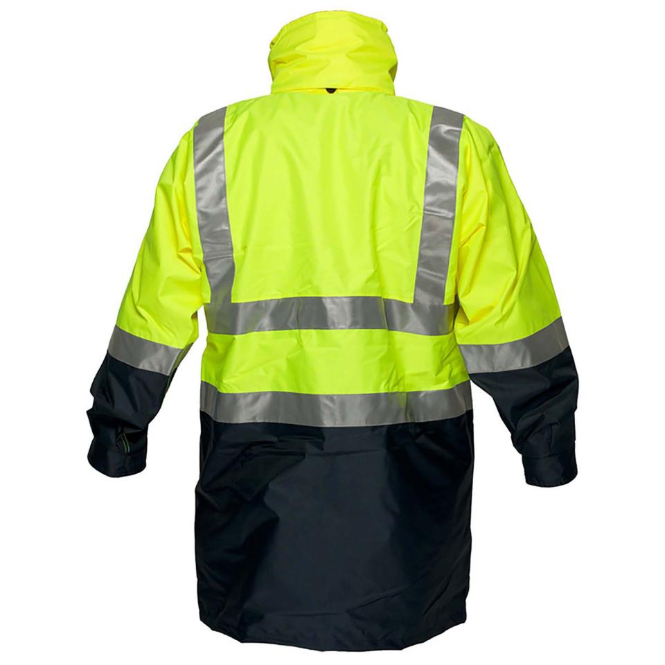 Prime Mover HV208 Fleecy Lined Hi Vis Rain Jacket with 3M Tape Day