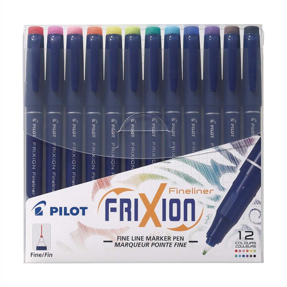 Pilot Frixion Erasable Pen Fineliner 0.45mm Assorted Box 12