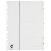 Marbig Dividers Polypropylene A4 White Numbered 10 Tab