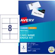 Avery Card Name Badges Kit - 86.5 x 55.5mm - 20 Badges (L7418K)