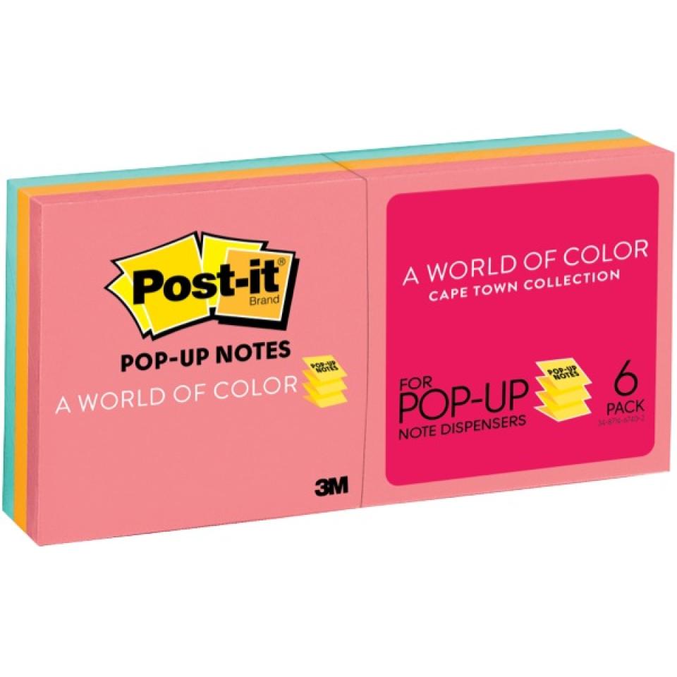 Post-It R330-An  Pop-Up Cape Town Collection Notes 76 x 76mm Pack 6