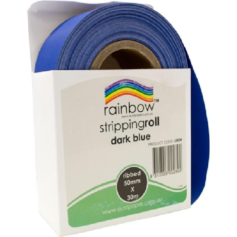 Rainbow Stripping Paper Roll Embossed 50mmx30m Dark Blue