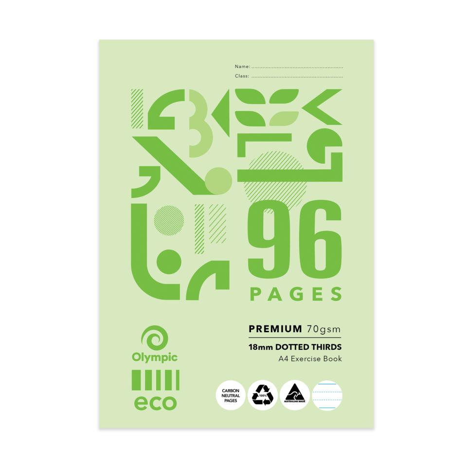 Olympic Eco D189p Exercise Book A4 96 Page 18mm D3rd