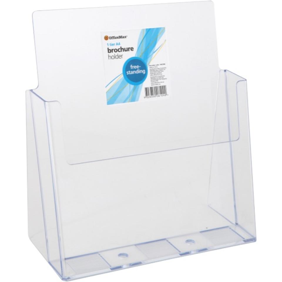 Officemax Freestanding Brochure Holder A4 1 Tier Clear Winc