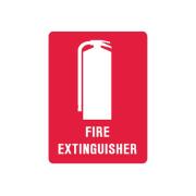 Brady 851741 Self Adhesive Sign Fire Extinguisher 125X90mm Red And White Pack 5