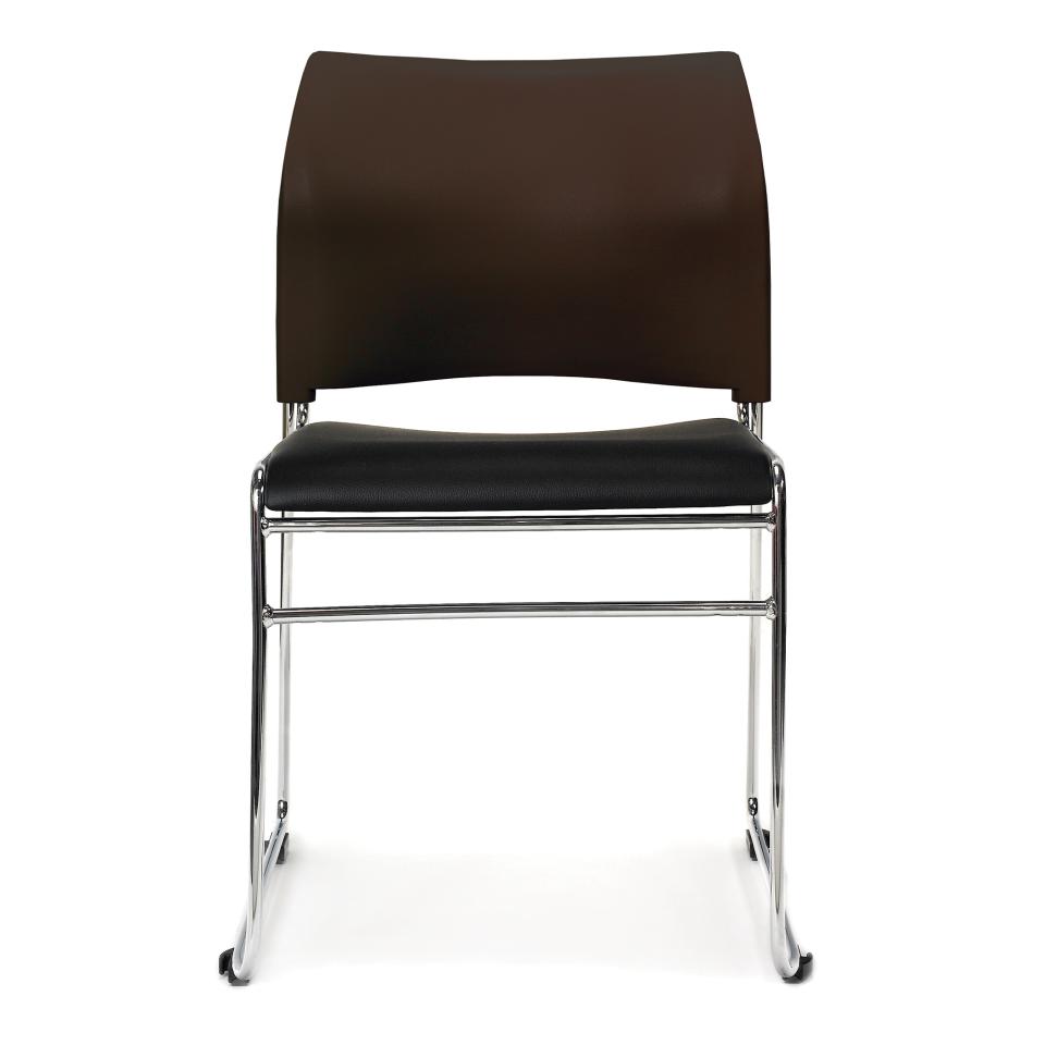 Buro Maxim Sled Base Visitor Chair with Silver Chrome Frame Black