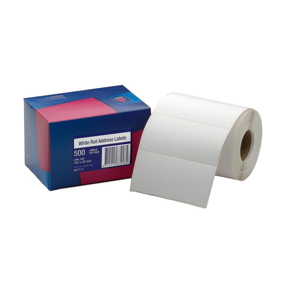 Avery Roll Address Labels - 102 x 49mm - 500 Labels - Hand writable