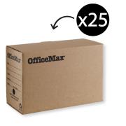 OfficeMax Mini Archive Box 268(h)x177(w)x377(d)mm Brown Pack 25
