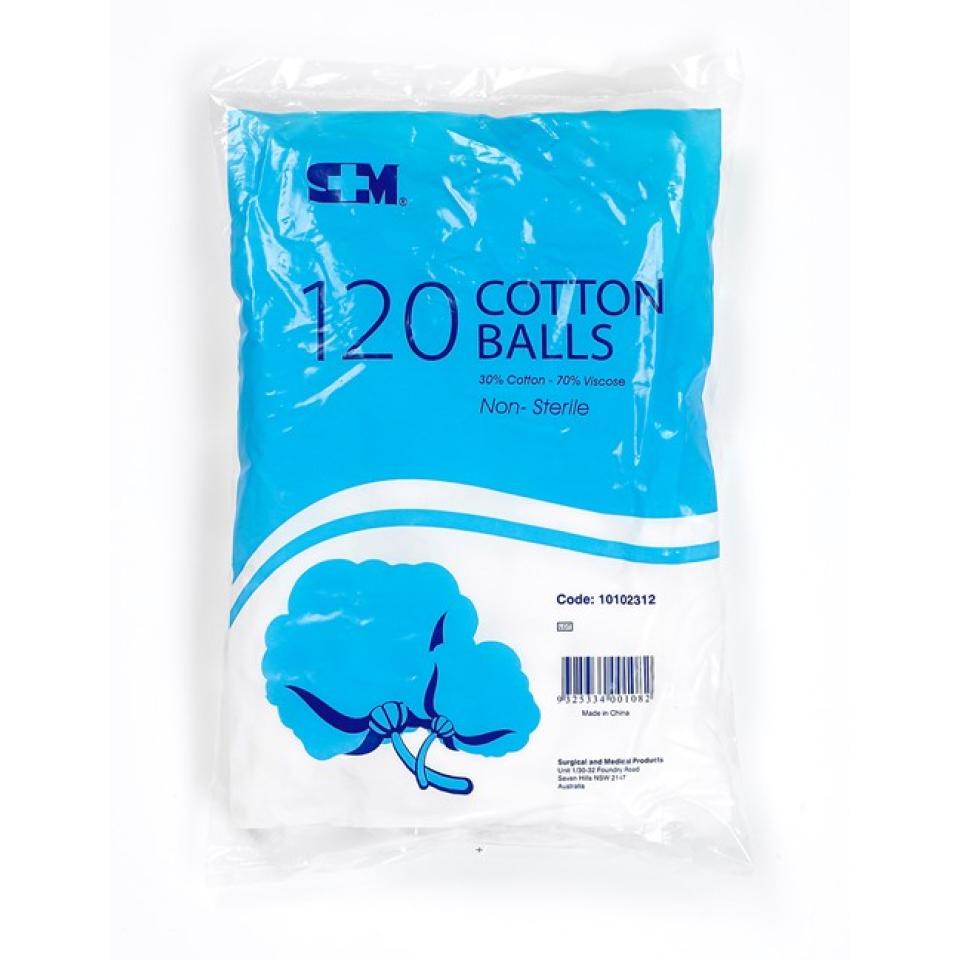 S & M Cotton Wool Balls Non-sterile Pack 120