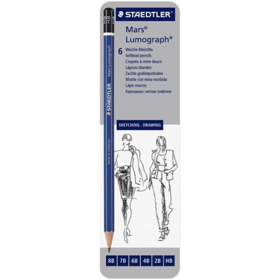 Staedtler Mars Lumograph Graphite Pencil Pack Of 6 Winc