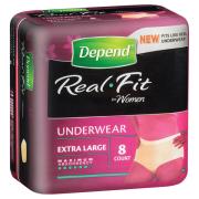 Depend 19604 Real-Fit Underwear Female X Large Pack 8 Carton Of 4