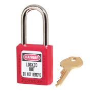 Master Lock 0410red Zenex Thermoplastic Safety Padlock 38w x 38h mm Shackle Red