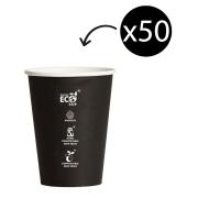 Truly Eco Single Wall Coffee Cup Black 12oz Pack 50