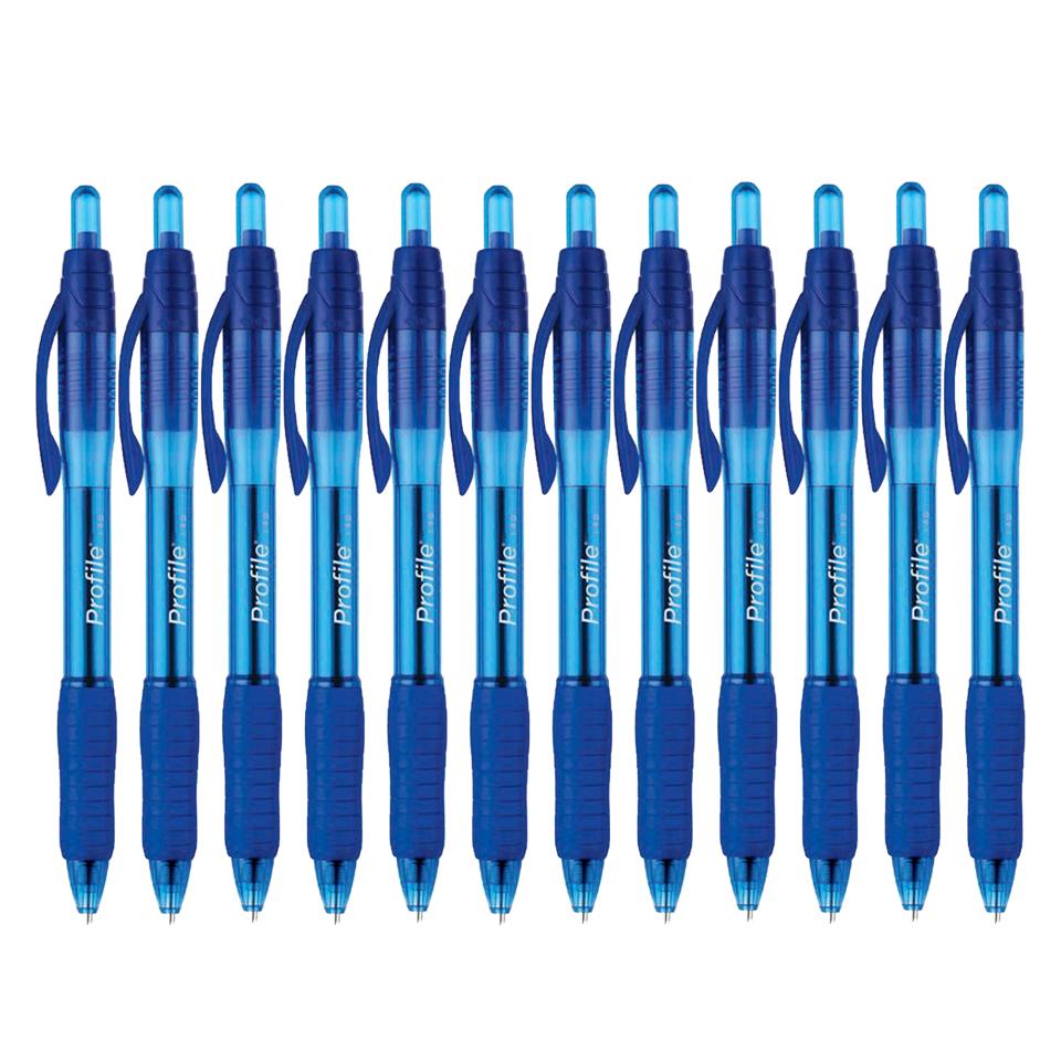 Red 12 Count 1.4mm Bold Profile Retractable Ballpoint Pens 