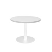 Rapidline Estillo Round Coffee Table  600dia Natural White Top with White Satin Base