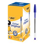 BIC Cristal Original Ballpoint Pen Medium 1.0mm Blue 50 Pack