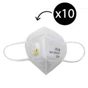 Clean Stream Technologies Disposable Respirator FFP2 Valved with Earloops Pack 10