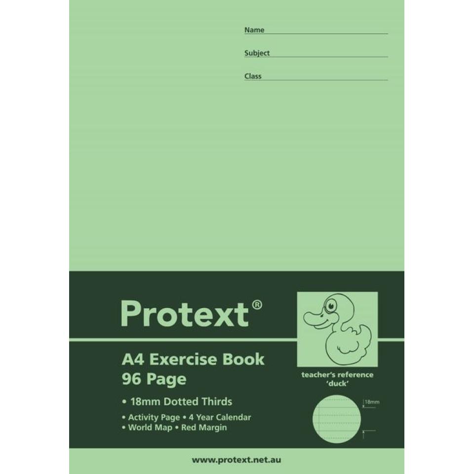Protext Exercise Book A4 Polypropylene 18mm Dotted Thirds 96 Pages