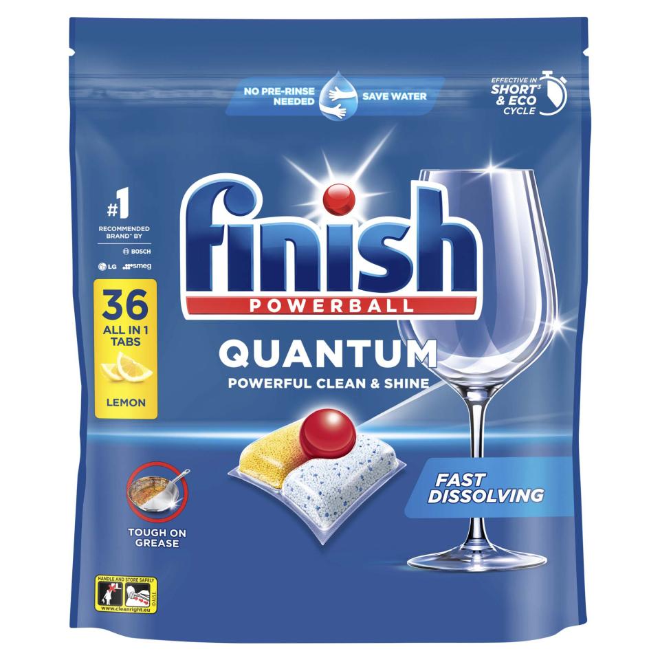 Finish Quantum Dishwashing Tablets Lemon Sparkle Pack 36 Image