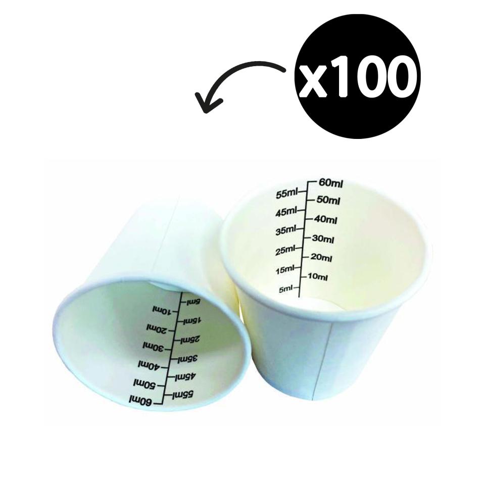 Uneedit Medicine Measure Paper Cup With Graduations 60ml Pk 100