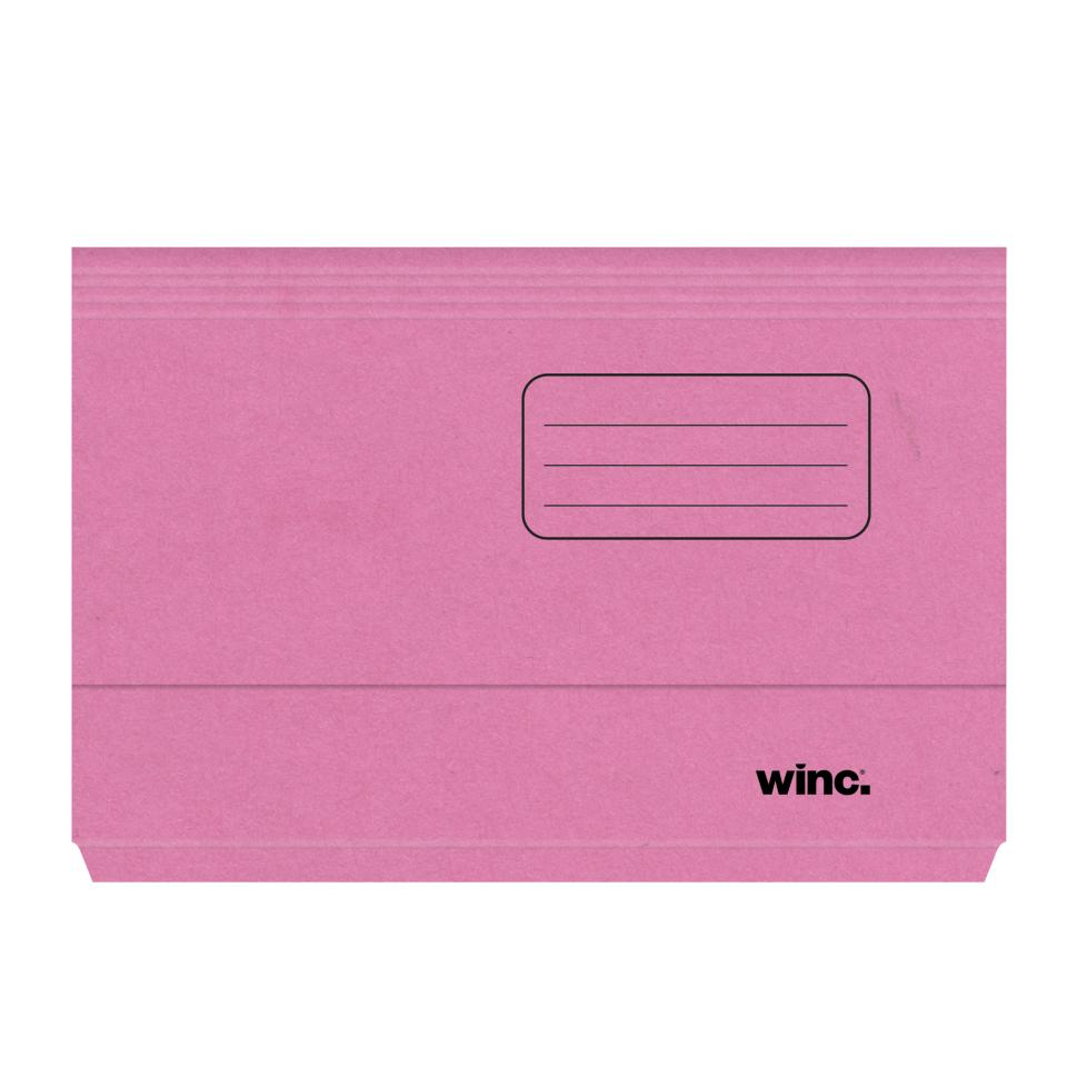 Winc Manilla Document Wallet 30mm Gusset Foolscap Pink