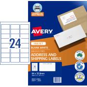 Avery J8159 Address Labels with Quick Peel for Inkjet Printers 64 x 33.8mm 1200 Labels 