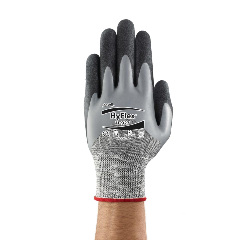 Ansell Hyflex 11-927 Gloves Wet Grip Palm Grey Size 10 Pair
