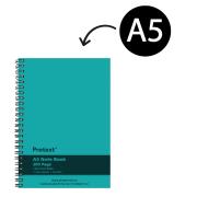 Protext Twin Wire PP Note Book A5 200 Page Aqua