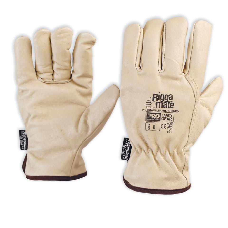 Pro Choice Pgl41Tl Riggamate Lined Pig Grain Rigger Gloves Size L Pair