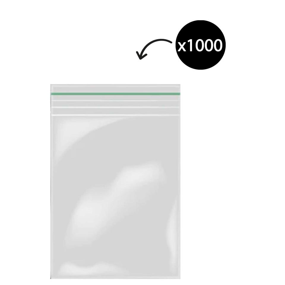 Austar Press Seal Bag  30% Recycled Green Stripe 150 x 230mm 50um Carton 1000