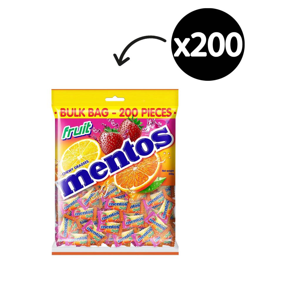 Mentos Fruit Mints Individually Wrapped 540g