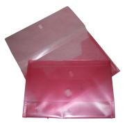 Colby Polywally Document Wallet Foolscap Hook Loop Translucent Pink