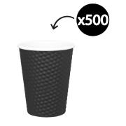 Castaway Paper Hot Cup Dimple 12Oz 355ml Black Carton 500