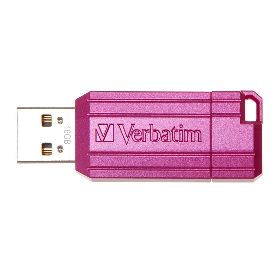 Verbatim Store N Go Pinstripe 16 GB USB 2.0 Flash Drive Hot Pink