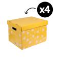 Thumbnail image of Marbig Enviro We Mean Green Sto-Away Archive Box Honeybee Yellow Pack 4