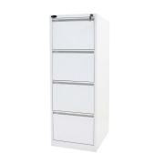 Mercury Vertical Filing Cabinet 4 Drawer 1320H x 470W x 620Dmm White