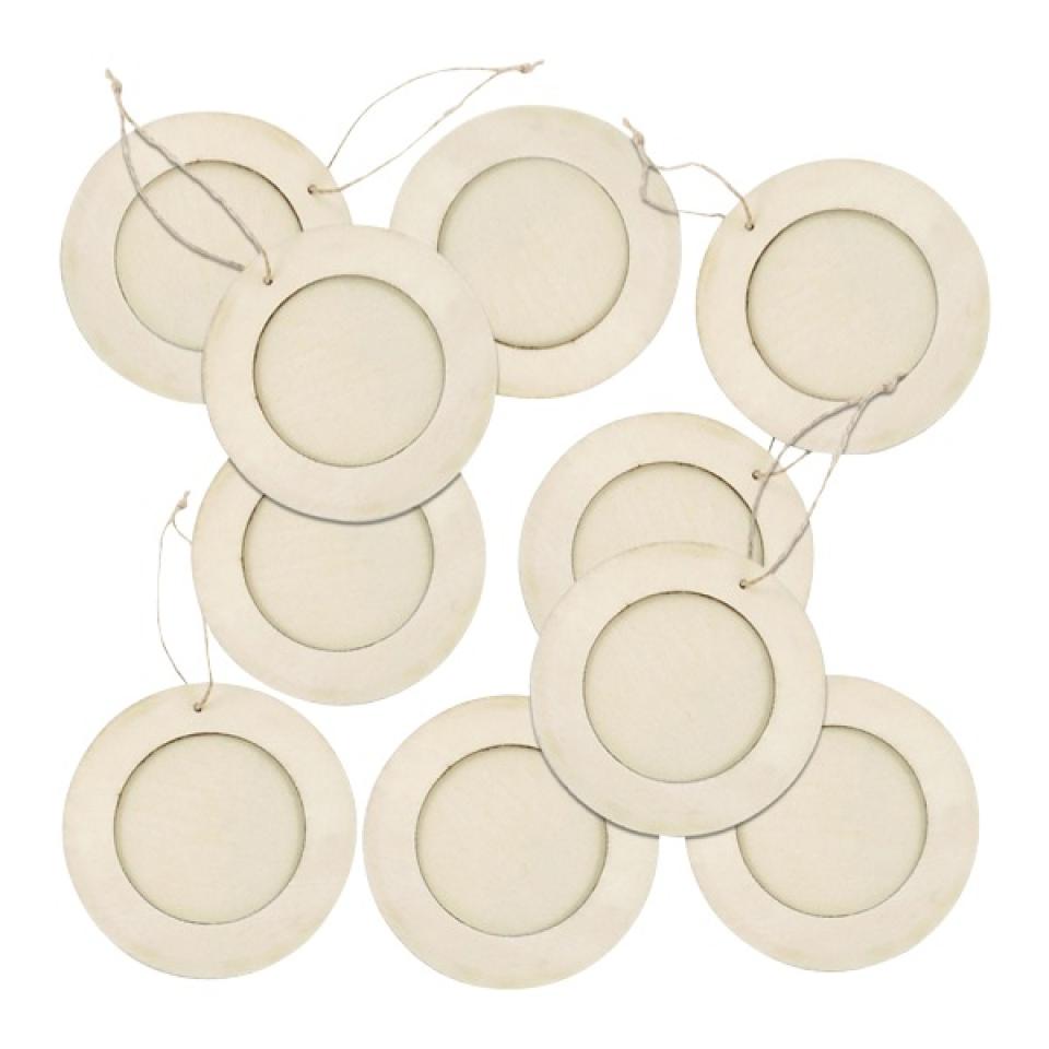 Shamrock Round Wood Craft Frame 100mm Pack Of 10