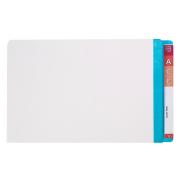 Avery Lateral Shelf File 367 x 242mm 35mm Expansion Foolscap White with Light Blue Side Tab Pack 100