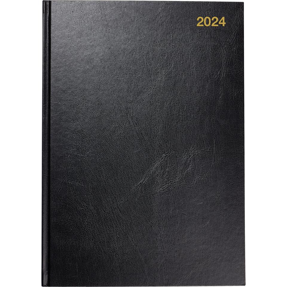 Winc 2024 Recycled Diary A4 Day to Page Black