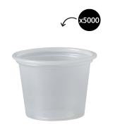 Castaway Small Portion Control PP Round Container 1oz/30ml CA-P100 Clear Carton 5000