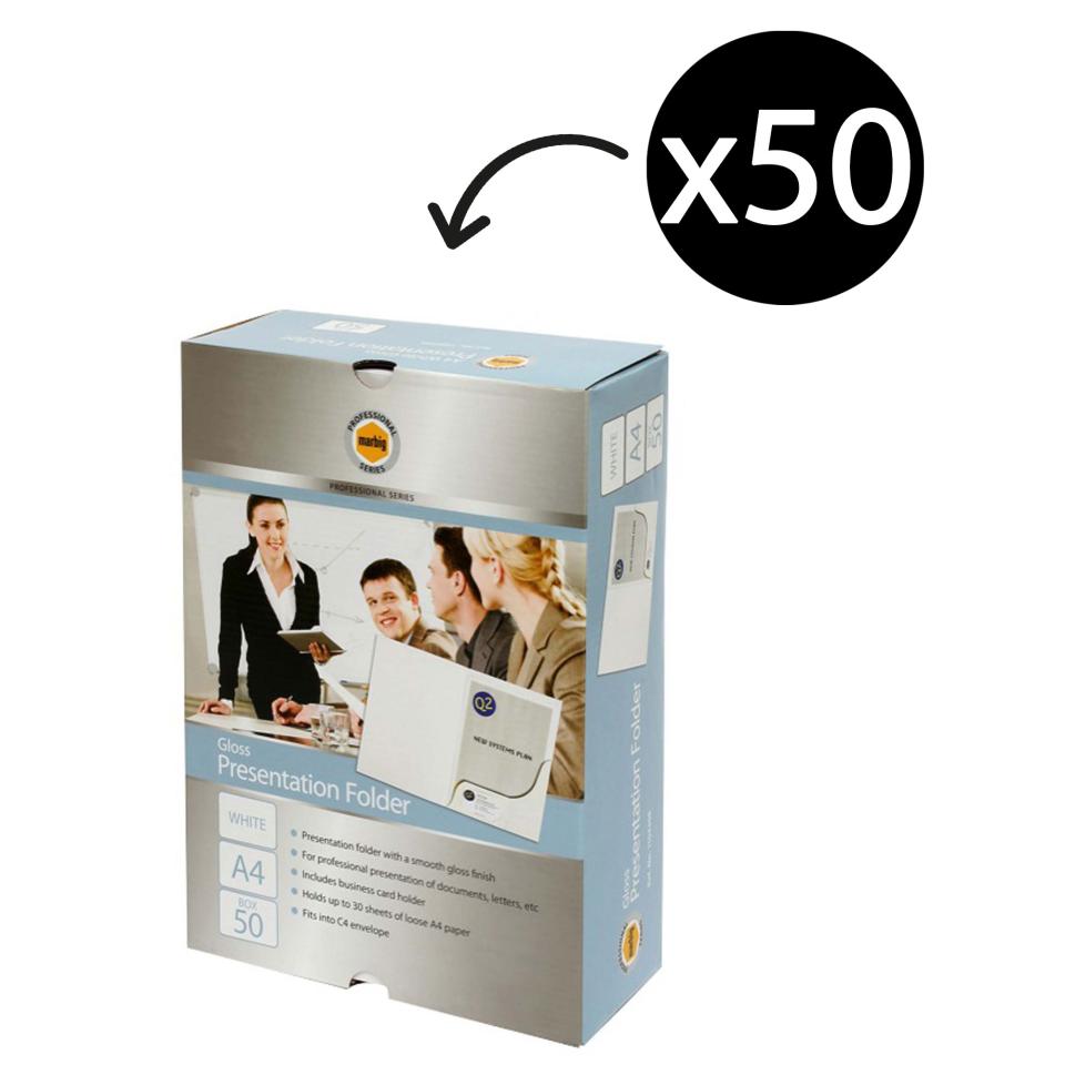 Marbig Professional Presentation Folder A4 Gloss Pack 50
