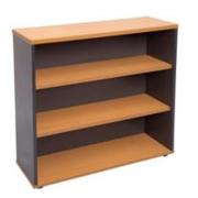 Rapid Line Bookcase 2 Adjustable Shelves 900h x 900w x 315dmm Beech/Ironstone