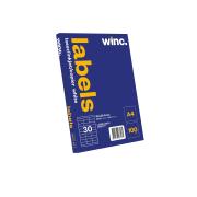 Winc Laser Labels 64x25.4mm 30 Per Sheet Pack of 100 Sheets