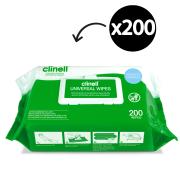Clinell CW200AUS Universal Disinfectant And Detergent Wipes Instrument Grade Pack 200