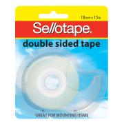 Sellotape Double Sided Tape with Dispenser - 18mm x 15m