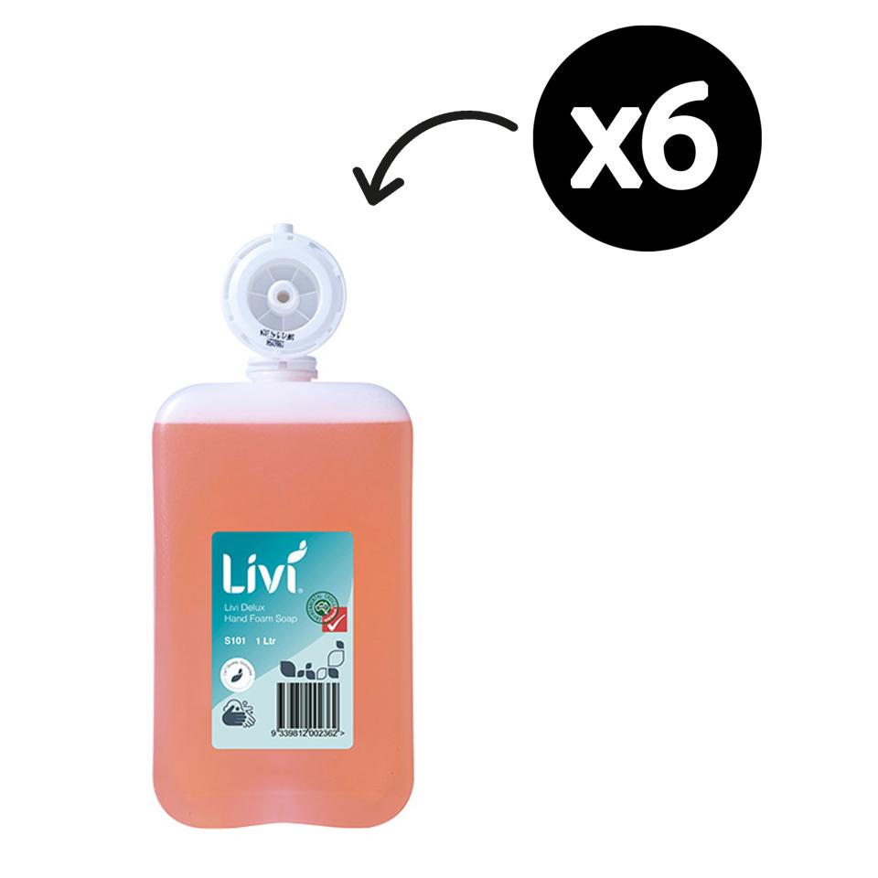 Livi Delux S101 Foam Hand Soap Pod 1L Carton 6